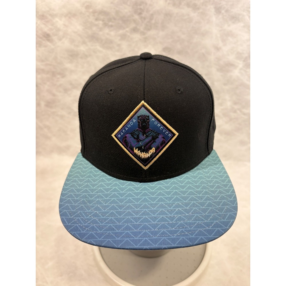 Marvel Black Panther Wakanda Forever Snapback Hat Bioworld‎ Black Blue Purple OS